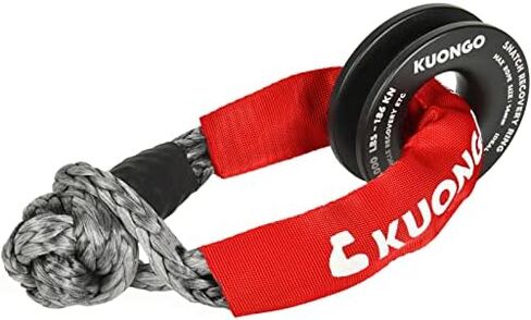 Synthetic Soft Shackle 7/16"x20", Soft Shackle Recovery Rope 35000lbs Breaking Strength with Protective Sleeves, for Truck ATV UTV SUVs Off-Road Vehicel (2Pack Red) in Kuwait