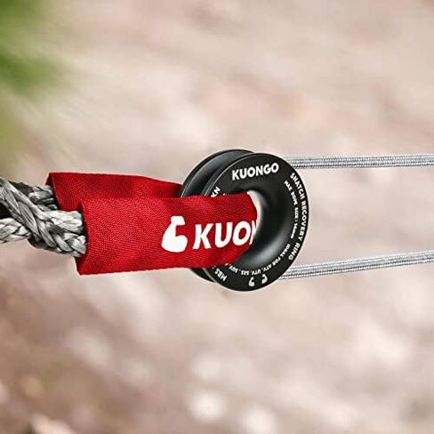 Synthetic Soft Shackle 7/16"x20", Soft Shackle Recovery Rope 35000lbs Breaking Strength with Protective Sleeves, for Truck ATV UTV SUVs Off-Road Vehicel (2Pack Red) in Kuwait
