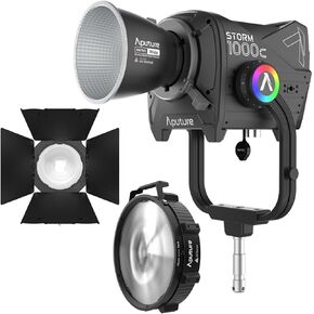 Aputure Storm 1000c Point-Source Fixture with Wide Hyper Reflector (Black) Bundle with Aputure CF12 12-Inch Bowens Mount Fresnel (Black) and Aputure CF12 Barn Doors for CF12 Fresnel (Black) (3 Items) in Kuwait