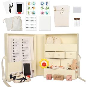 Memory Box for Kids,Baby Keepsake Box, Large Memory Box with Lids 8 Additional Items Neutral Minimalist Newborn Keepsake Box for Baby Girl & Boy,Gift for Baby Shower, Expecting Moms（Light Yellow） in Saudi Arabia