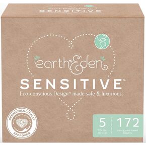 Earth & Eden Sensitive | Eco-Conscious & Hypoallergenic Diapers | Size 5 | 172 Count in Saudi Arabia