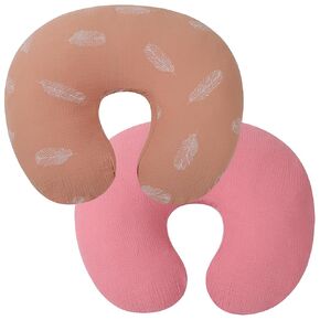 Onacosht Muslin Nursing Pillow Cover 2 Pack 100% Cotton Ultra Soft Breastfeeding Pillow Covers for Baby Boy and Girl, Green and Botanical in Kuwait