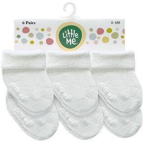 Little Me Baby Socks – 6-Pack Terry Turn Cuff Socks for Newborns, Infants & Babies, 0–6 Months in Saudi Arabia