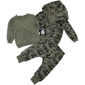 Air Force Baby Boys 3 Piece Clothes Set Camouflage Print Jacket, Long Sleeve Shirt, Pants & Military Toddler casual outfit in Saudi Arabia