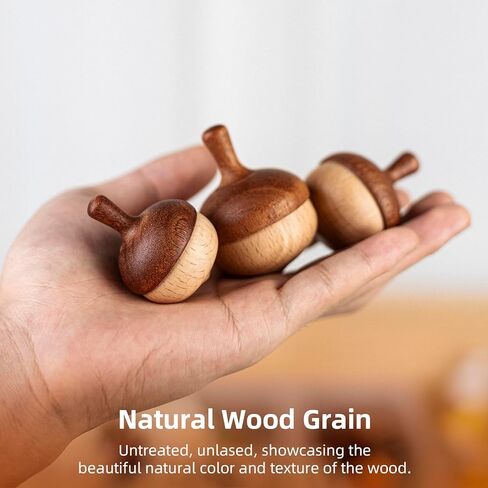 قمم الغزل الخشبية للأطفال الصغار Montessori Toy | 3 PCS قمم مصنوعة يدويًا ، توجيه الوالدين 18-36 مليون و 3+ اللعب المستقل ، سلس وآمن ، جاهز للهدية | dadcarved in Kuwait