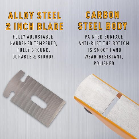 Hoteche No.4 Wood Plane - Adjustable Smoothing Bench Hand Planer for Woodworking and Trimming - 9.5-Inch Jointer Plane with 2-Inch Blade in Kuwait