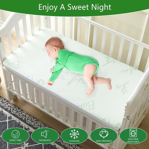 GOONIK Waterproof Crib Mattress Protector, Breathable Crib Mattress Pad Cover for Baby Mattress with 4-13 inches Deep Pocket in Saudi Arabia
