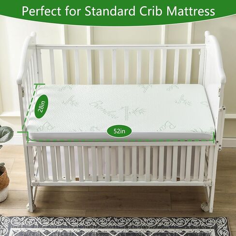 GOONIK Waterproof Crib Mattress Protector, Breathable Crib Mattress Pad Cover for Baby Mattress with 4-13 inches Deep Pocket in Saudi Arabia