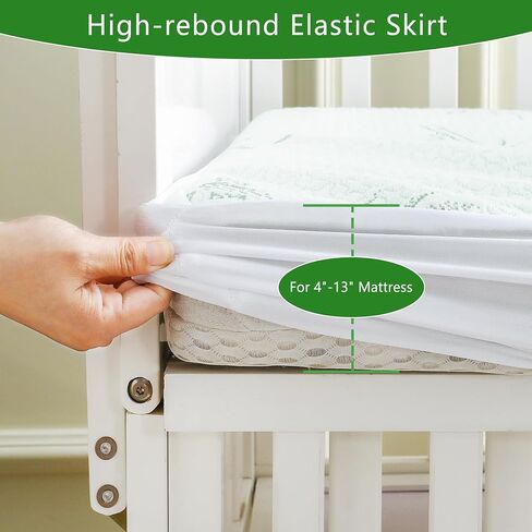 GOONIK Waterproof Crib Mattress Protector, Breathable Crib Mattress Pad Cover for Baby Mattress with 4-13 inches Deep Pocket in Saudi Arabia
