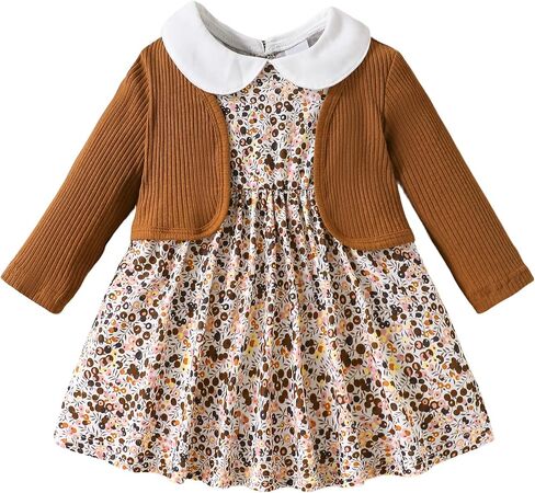 Mioglrie Toddler Baby Girl Dress Fall Winter Outfits Coat Baby Girls Dresses 6 9 12 18 24 Months 2t 3t Girl Clothes in Saudi Arabia
