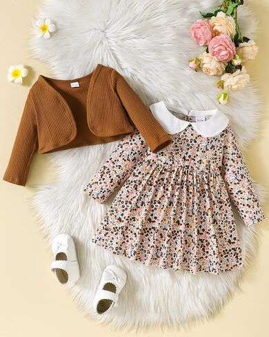 Mioglrie Toddler Baby Girl Dress Fall Winter Outfits Coat Baby Girls Dresses 6 9 12 18 24 Months 2t 3t Girl Clothes in Saudi Arabia