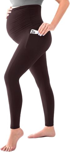 SINOPHANT Women's Maternity Leggings Over The Belly with Pockets,Pregnancy Yoga Pants Workout Leggings in Kuwait