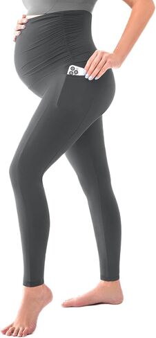 SINOPHANT Women's Maternity Leggings Over The Belly with Pockets,Pregnancy Yoga Pants Workout Leggings in Kuwait