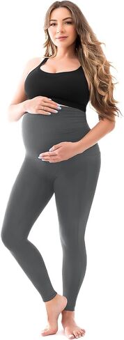 SINOPHANT Women's Maternity Leggings Over The Belly with Pockets,Pregnancy Yoga Pants Workout Leggings in Kuwait
