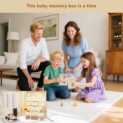 Memory Box for Kids,Baby Keepsake Box, Large Memory Box with Lids 8 Additional Items Neutral Minimalist Newborn Keepsake Box for Baby Girl & Boy,Gift for Baby Shower, Expecting Moms（Light Yellow） in Saudi Arabia