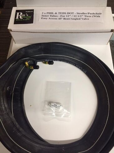 2 (Two) X Phil & Teds DOT Stroller/Jogger Inner Tube for 12"/ 12 1/2" Tires with Bent Valve with Free Upgraded Valve Caps $4.99 Value in Saudi Arabia