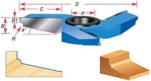 أداة Amana-986 Carbide Tipped 3-Wing Classical Areftive Panel 5-1/2 DIA X 11/16 × 1 و 1-1 in Saudi Arabia