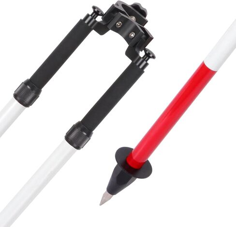 Bipod Surveying, Aluminum Bipod Monopod for Leveling Staff and Prism Poles of Surveying,Total Station GPS GNSS （Black in Saudi Arabia