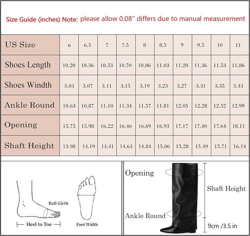 Modatope Knee Boots High Boots طية فوق أحذية الكعب إسفين القامة القامة بوتس سحاب مدببة فستان القدم in Saudi Arabia