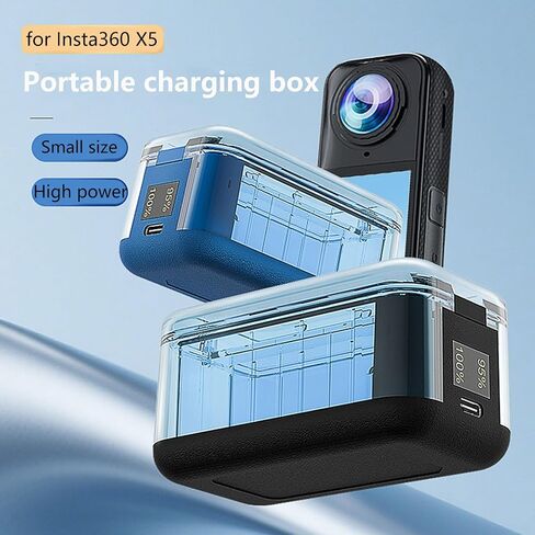 Fast Battery Charger for Insta 360 X5, Intelligent Two-Way Fast Charger Hub, Dual Fast Charging Case, Digital Display Charger with Misro SD Card Slots/Charging Cable in Saudi Arabia