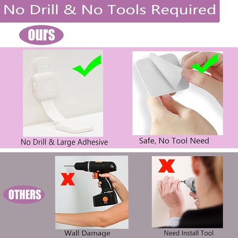 Upgraded No Drill Adhesive Furniture Anchor, Adjustable Anti Tip Furniture Wall Straps for Baby Proofing & Pets, Secure to Playroom, 4 Pack in Kuwait