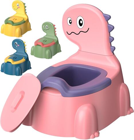 Potty Training Toilet Toddler Potty Chair Kids Boys Girls Dinosaur Animal Comfortable Potties Training Seat for Childrens Ages 1-3 Portable Baby Toilets with Lid Back Easy to Clean Potty Trainer,Blue in Saudi Arabia