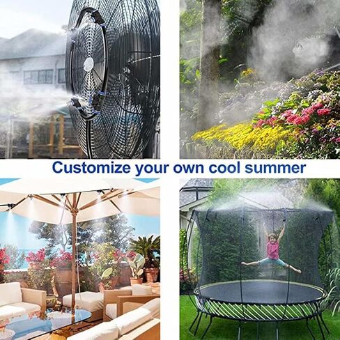 Outdoor Misting Fan Kit for a Cool Patio Breeze,Water Mister Spray for Cooling Outdoor,19.36FT (5.9M) Misting Line + 5 Brass Mist Nozzles + a Brass Adapter(3/4) Fit to Any Outdoor Fan in Saudi Arabia