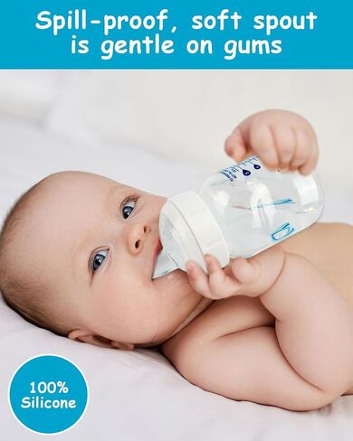 Sippy Nipple for Dr. Brown's Wide-Tejue Baby Wottles & Sippy Spout Bottles ، 100 ٪ Silicone Bott Bottle Sippy Nipple ، 6M+، Flow Flow ، 4 Count in Saudi Arabia