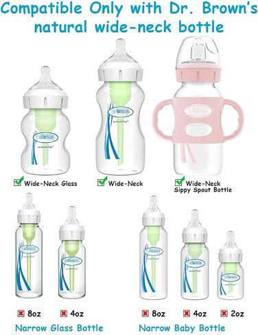 Sippy Nipple for Dr. Brown's Wide-Tejue Baby Wottles & Sippy Spout Bottles ، 100 ٪ Silicone Bott Bottle Sippy Nipple ، 6M+، Flow Flow ، 4 Count in Saudi Arabia