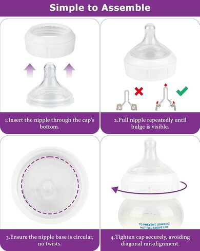 Silicone Nipple for Dr.Brown's Wide-Nick Baby Bottle & Glass Bottles,Level 2 Nipple, Medium Flow, 3m+, 6 Count in Kuwait