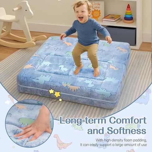 Lamerge Toddler Couch Glow في The Dark Toddler ، قم بطي الأريكة في غرفة اللعب ، والطفل القابل للتحويل ، طي الرغوة والوسادة الأرضية لغرفة النوم (الرمادي+كرة القدم) in Kuwait