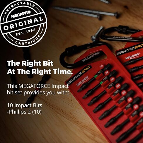Megapro Megaforce Impact Bits | تعديل خصيص S2 الصلب | الالتقاط المغناطيسي | الانتهاء من أكسيد الأسود (Torx متنوعة) in Kuwait