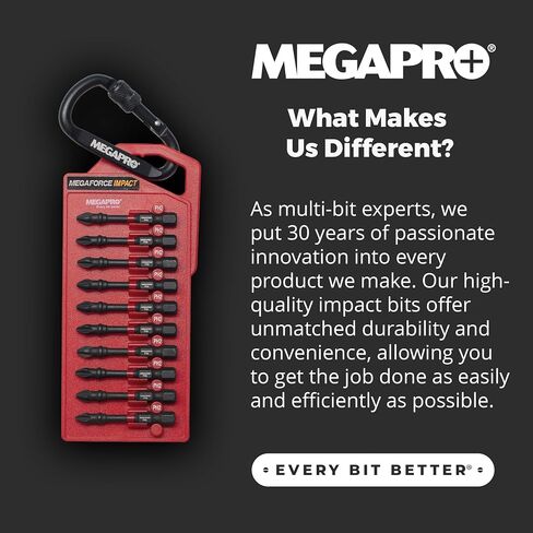 Megapro Megaforce Impact Bits | تعديل خصيص S2 الصلب | الالتقاط المغناطيسي | الانتهاء من أكسيد الأسود (Torx متنوعة) in Kuwait