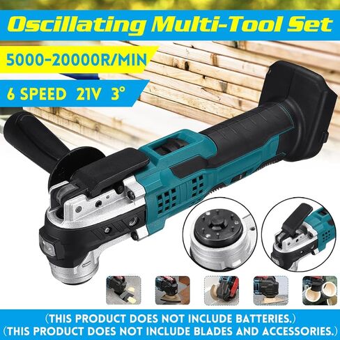 3° 14A Cordless Oscillating Muti-Tools 6 Speed Woodworking Shovel Cutting Trimming Machine Fit Makiita in Saudi Arabia