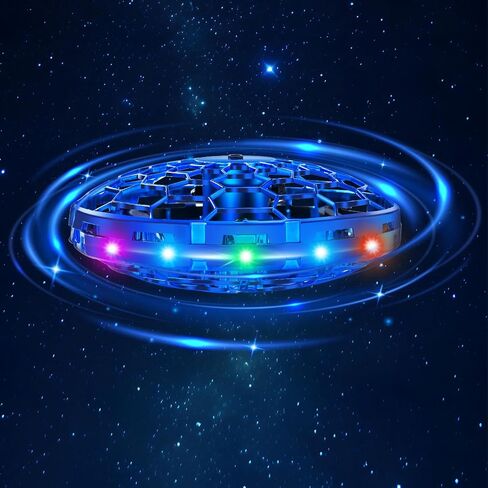 Hand Operated Flying Toy Drone for Kids, 360° Hands Free Motion Sensors Mini Drone with Cool LED Lights, Easy Indoor Small UFO Toy Flying Ball Drone for 6 7 8 9 10+ Year Old Boys and Girls (Blue) in Kuwait