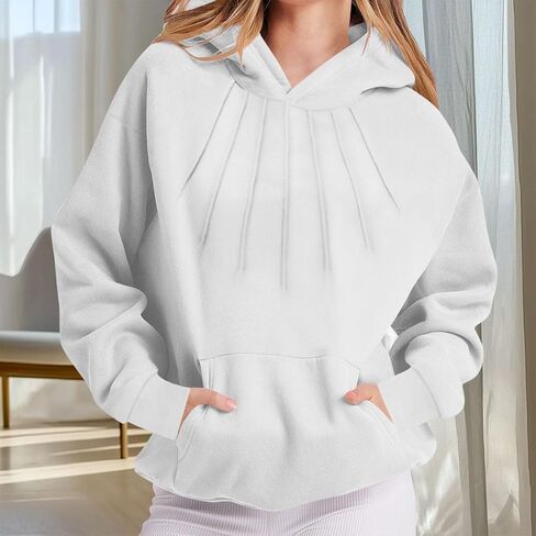 Sweatshirt for Women Long Sleeve Oversized Hoodies Fleece Lined Casual Pullover Loose Comfy Sweatshirts Fall Clothes in Kuwait