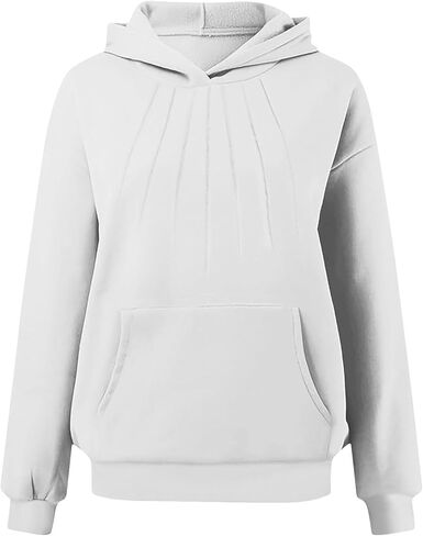 Sweatshirt for Women Long Sleeve Oversized Hoodies Fleece Lined Casual Pullover Loose Comfy Sweatshirts Fall Clothes in Kuwait