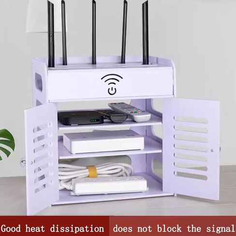 مربع تخزين WIFI متعدد الطبقات مثبت على الحائط ومربع تخزين لوحات فك ترميز التلفزيون ، 33x24.5x25.5cm ، Desk Nizer F in Saudi Arabia