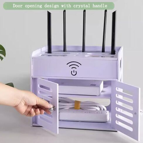 مربع تخزين WIFI متعدد الطبقات مثبت على الحائط ومربع تخزين لوحات فك ترميز التلفزيون ، 33x24.5x25.5cm ، Desk Nizer F in Saudi Arabia