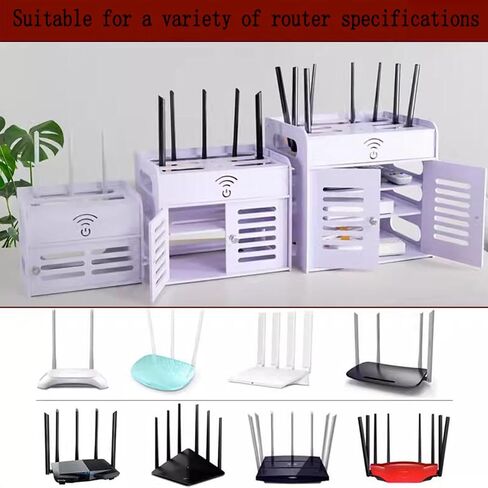 مربع تخزين WIFI متعدد الطبقات مثبت على الحائط ومربع تخزين لوحات فك ترميز التلفزيون ، 33x24.5x25.5cm ، Desk Nizer F in Saudi Arabia