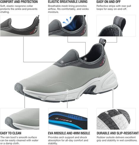 HISEA Womens Ankle Rain Shoes Neoprene Waterproof Garden Shoes for Women Fashion Walking Shoe in Saudi Arabia