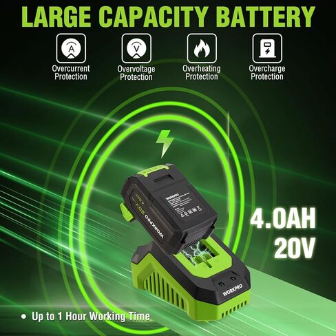 Workpro 5 "Cordless Car Buffer Collesher ، 20V Professional Loldless مع بطارية 4.0AH ، Orbital Pulidora de Autos inalambrica مع 7 سرعات ، طلاء عشوائي لتفاصيل السيارة ، الشمع in Saudi Arabia