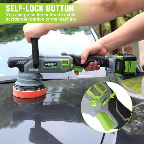 Workpro 5 "Cordless Car Buffer Collesher ، 20V Professional Loldless مع بطارية 4.0AH ، Orbital Pulidora de Autos inalambrica مع 7 سرعات ، طلاء عشوائي لتفاصيل السيارة ، الشمع in Saudi Arabia