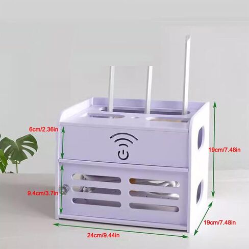 مربع تخزين WIFI متعدد الطبقات مثبت على الحائط ومربع تخزين لوحات فك ترميز التلفزيون ، 33x24.5x25.5cm ، Desk Nizer F in Saudi Arabia