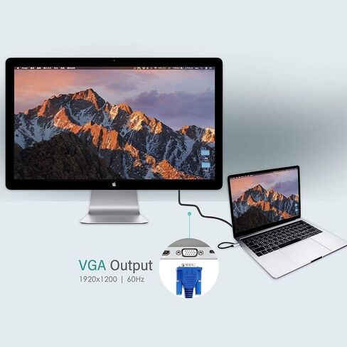 محطة الإرساء للكمبيوتر المحمول ، 10 في 1 USB C محول محول مع 4K HDMI & VGA ، 3 X USB 3.0 ، Gigabit Ethernet RJ45 LAN ، USB C PD ، SD/TF Card Reader ، 3.5mm Audio/MIC (1) in Kuwait