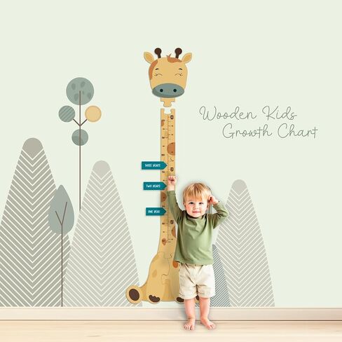 Matilda The Giraffe - Wooden Growth Chart for Kids | Wall Height Chart for Children | Cute Wall Ruler for Kids | Track Height Measurement Up to 4ft | Easy to Install, No Tools Needed in Saudi Arabia