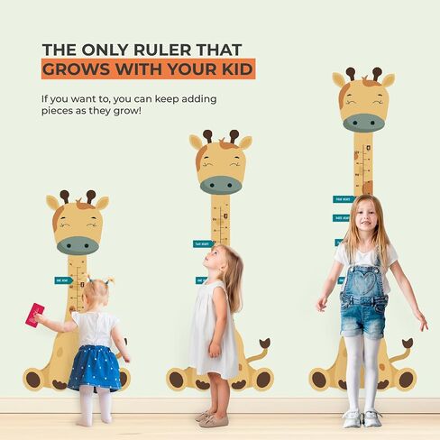 Matilda The Giraffe - Wooden Growth Chart for Kids | Wall Height Chart for Children | Cute Wall Ruler for Kids | Track Height Measurement Up to 4ft | Easy to Install, No Tools Needed in Saudi Arabia