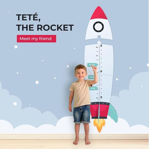 Matilda The Giraffe - Wooden Growth Chart for Kids | Wall Height Chart for Children | Cute Wall Ruler for Kids | Track Height Measurement Up to 4ft | Easy to Install, No Tools Needed in Saudi Arabia