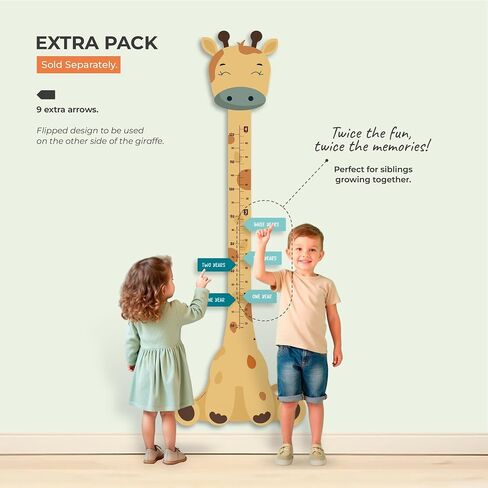 Matilda The Giraffe - Wooden Growth Chart for Kids | Wall Height Chart for Children | Cute Wall Ruler for Kids | Track Height Measurement Up to 4ft | Easy to Install, No Tools Needed in Saudi Arabia