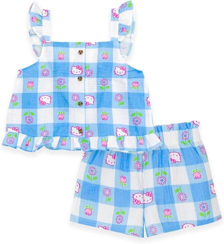 Hello Kitty Girls Dique Devin Tank و Shorts مجموعة Toddler لأحجام Big Kid (2T - 16) in Saudi Arabia